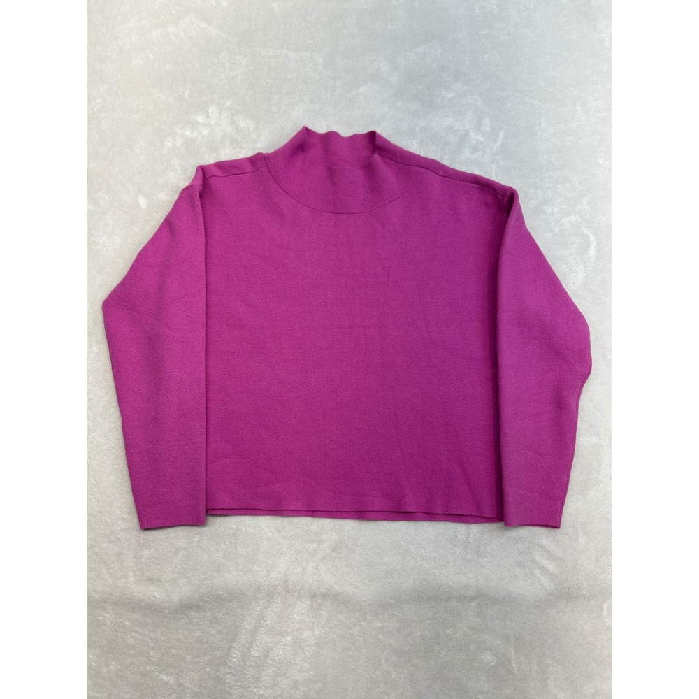 Maeve Anthropologie Mock Neck Sweater Womens XS Pink LS Knit Crop Barbiecore